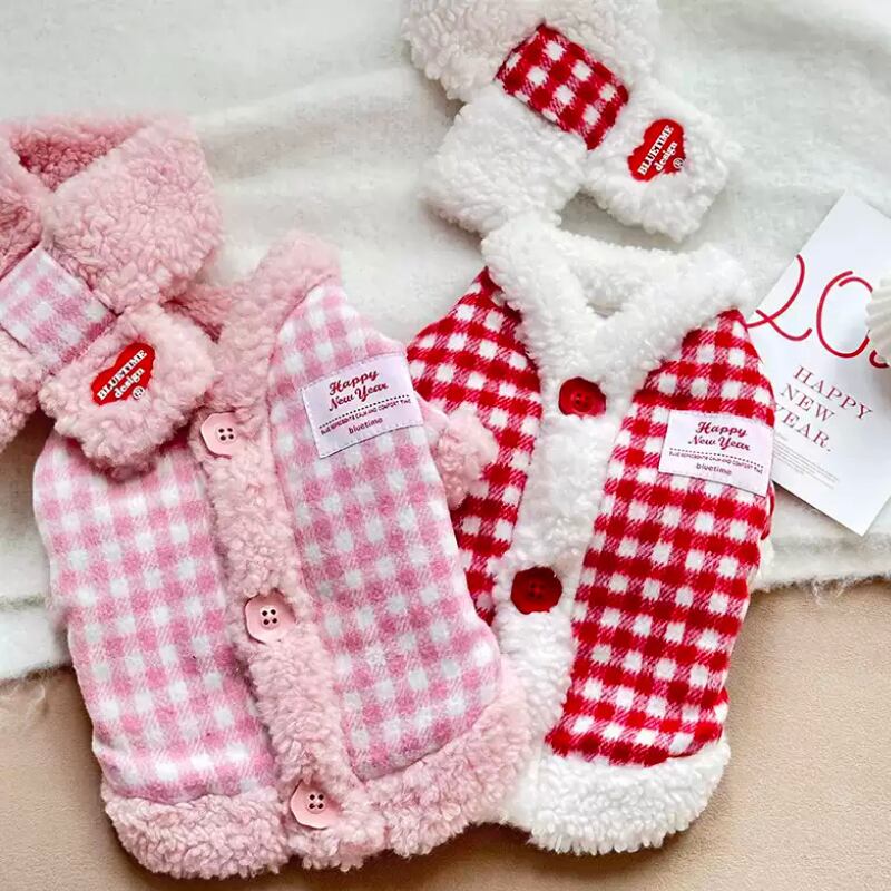 もこもこボアトップス&マフラー 犬服 00978