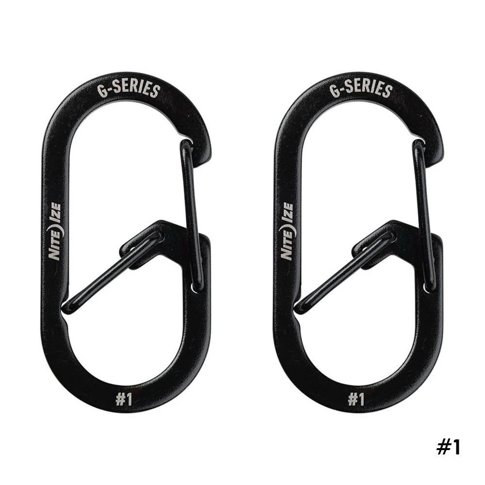 【DM便190円】NITE IZE ナイトアイズ Gカラビナー #1 ブラック 2P (NI59181) G-Series Dual Chamber Carabiner
