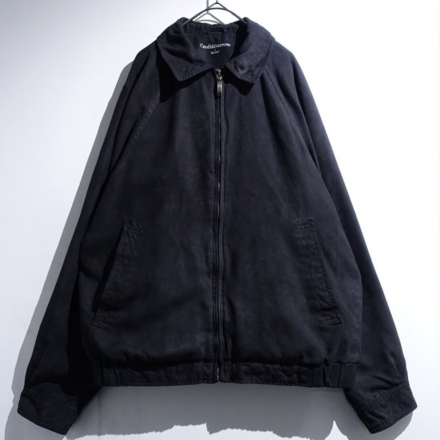 "Craft & Barrow" Black Faux Suede Swing Top Blouson