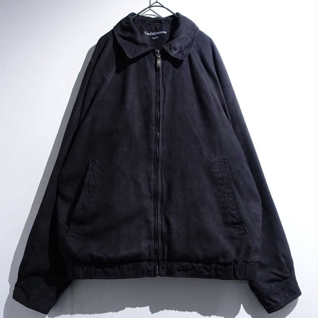 "Craft & Barrow" Black Faux Suede Swing Top Blouson