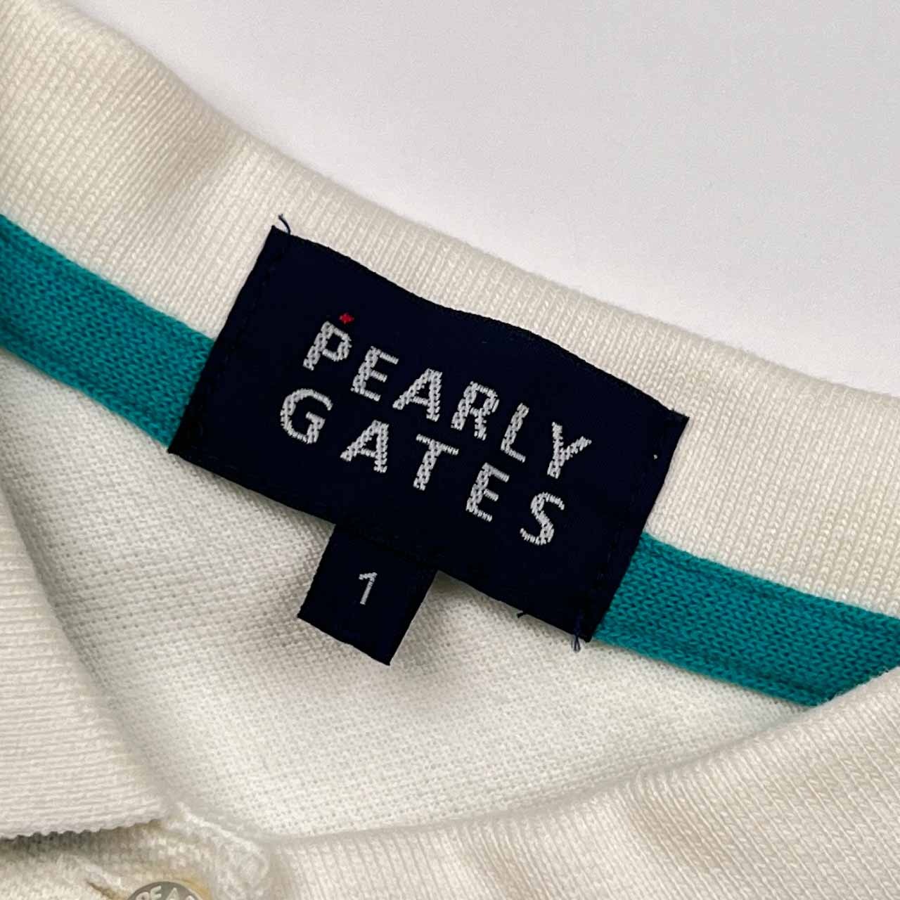 PEARLY GATES パーリーゲイツ 背面ナンバリング デコ 鹿の子 半袖 ポロシャツ 1/ホワイト レディース ゴルフ