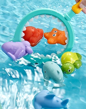 お風呂おもちゃ 水遊びセット 魚すくい 網付き 水鉄砲 アニマル ぷかぷか浮かぶ ソフト素材 やわらかい 握って楽しめる すくい遊び 知育玩具 子供 バスタイム プレゼント 商品画像3