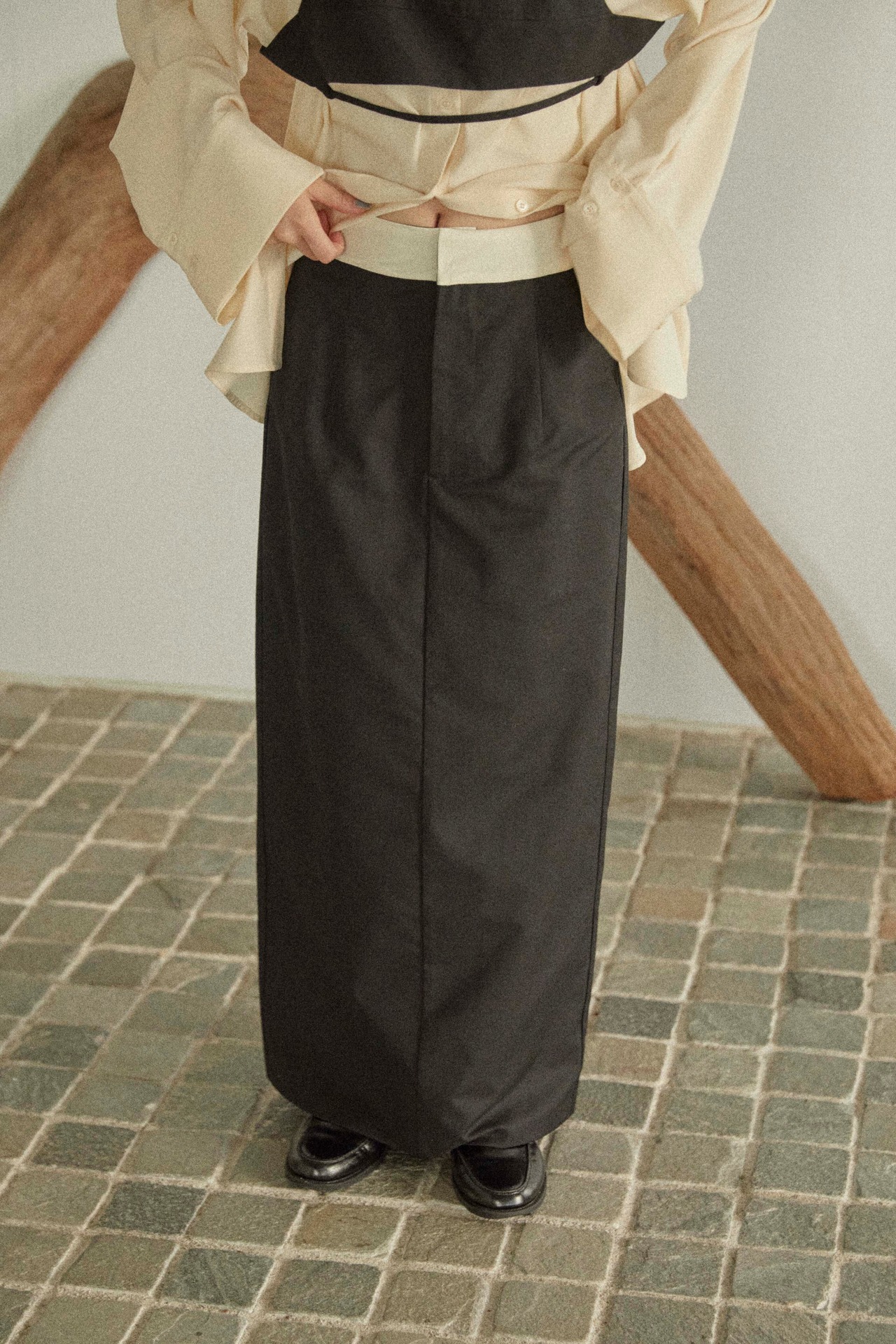 DU250507 layered design straight skirt【T sizeあり】【set up可】【残り僅か】