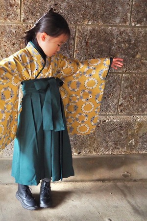 キッズ用袴 RAKUHAKA【花冠】95〜105cm相当 3歳児