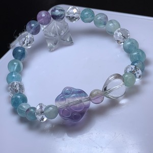 エンジェルフェザーフローライト・デザインブレスレット