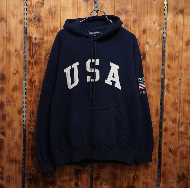 90s polosport ralphlauren フリース パーカー L/ポロスポーツ ラルフローレン USAロゴ