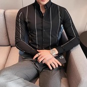 slim striped shirt tops 00079