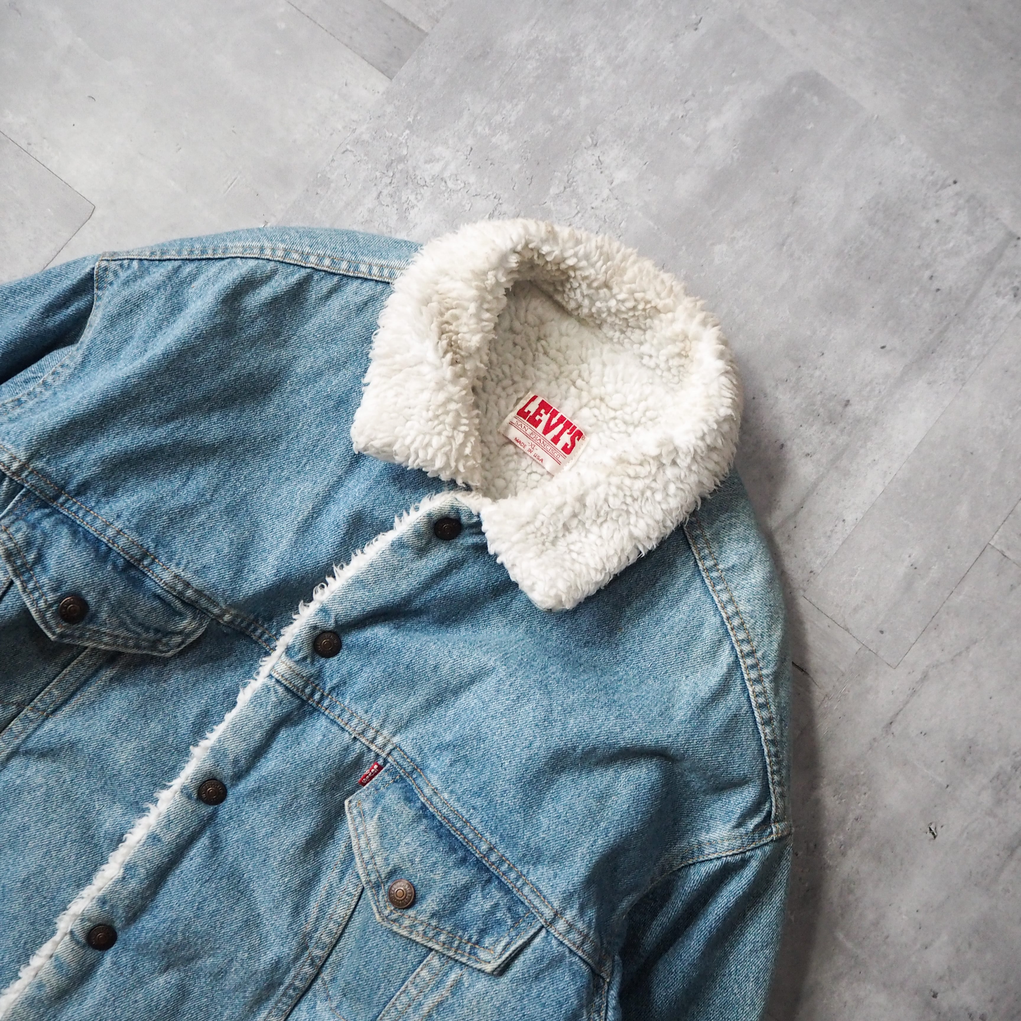 s “Levi's ” denim boa jacket XL made in USA 年代