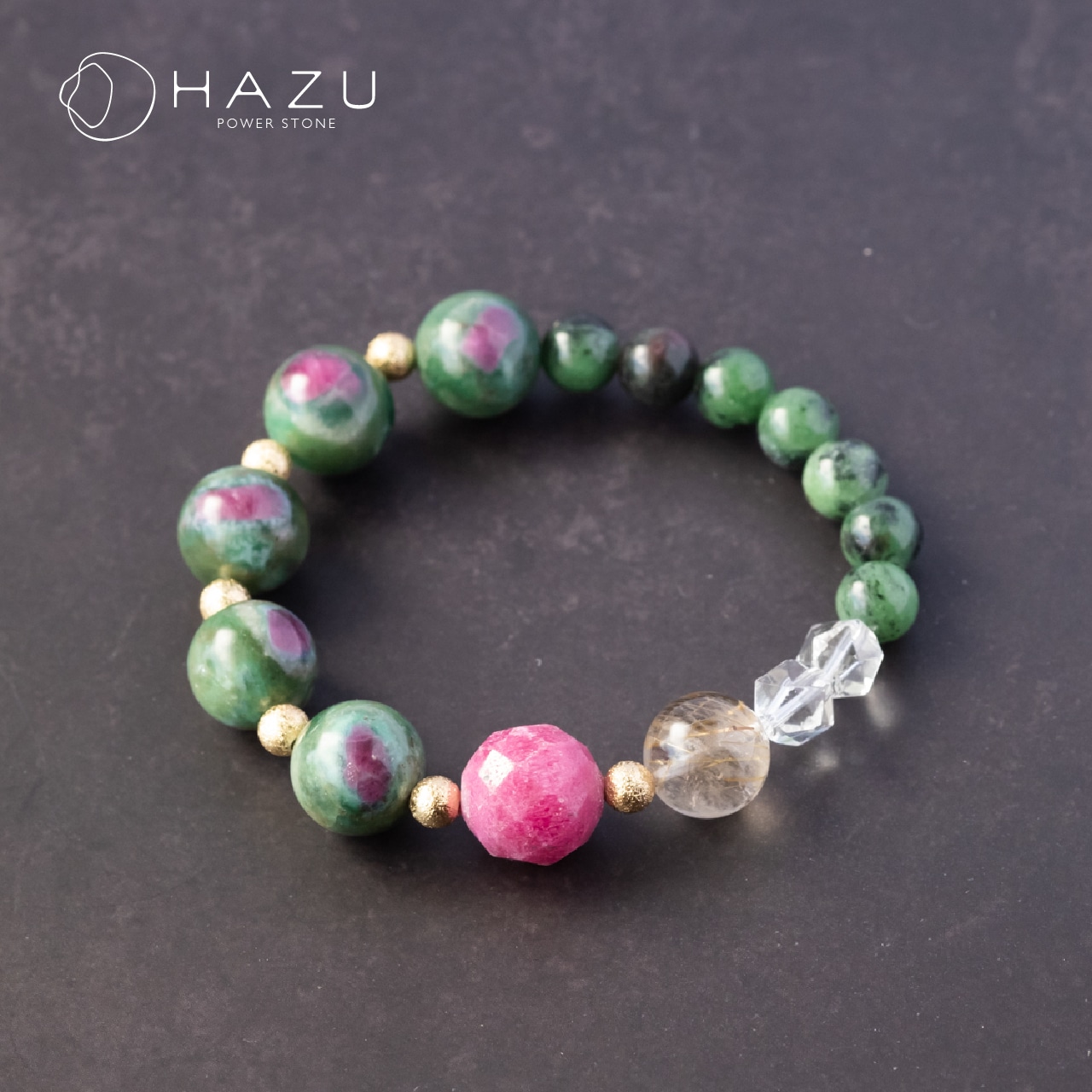 【再販】天眼模様／夢で見た神秘の森［ルビーインフックサイト・インゾイサイト／ルビー／ルチル／水晶］