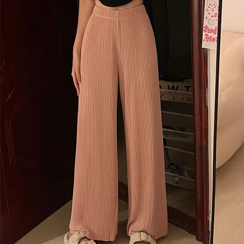 パンツ レディース ワイドパンツ ストレート ボトムス ズボン ワイド プリーツ 体型カバー 美脚 薄手 楽ちん こなれ感 ラフ カジュアル スタイルアップ かわいい 大人可愛い 大人女子 きれいめ シンプル おしゃれ ナチュラル 着やせ 韓国 抜け感 上品 OL ママ ガーリー キュート レトロ ゆったり ラフ ファッション コーデ 定番 インスタ映え デート お出かけ 女子会 休日 散歩 イベント 旅行 フリーサイズ 10代 20代 30代 40代 ブラック アプリコット ピンク グレー 送料無料