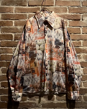 【Caka act3】70’s “Brigade by Arrow” Art Pattern Vintage L/S Shirt