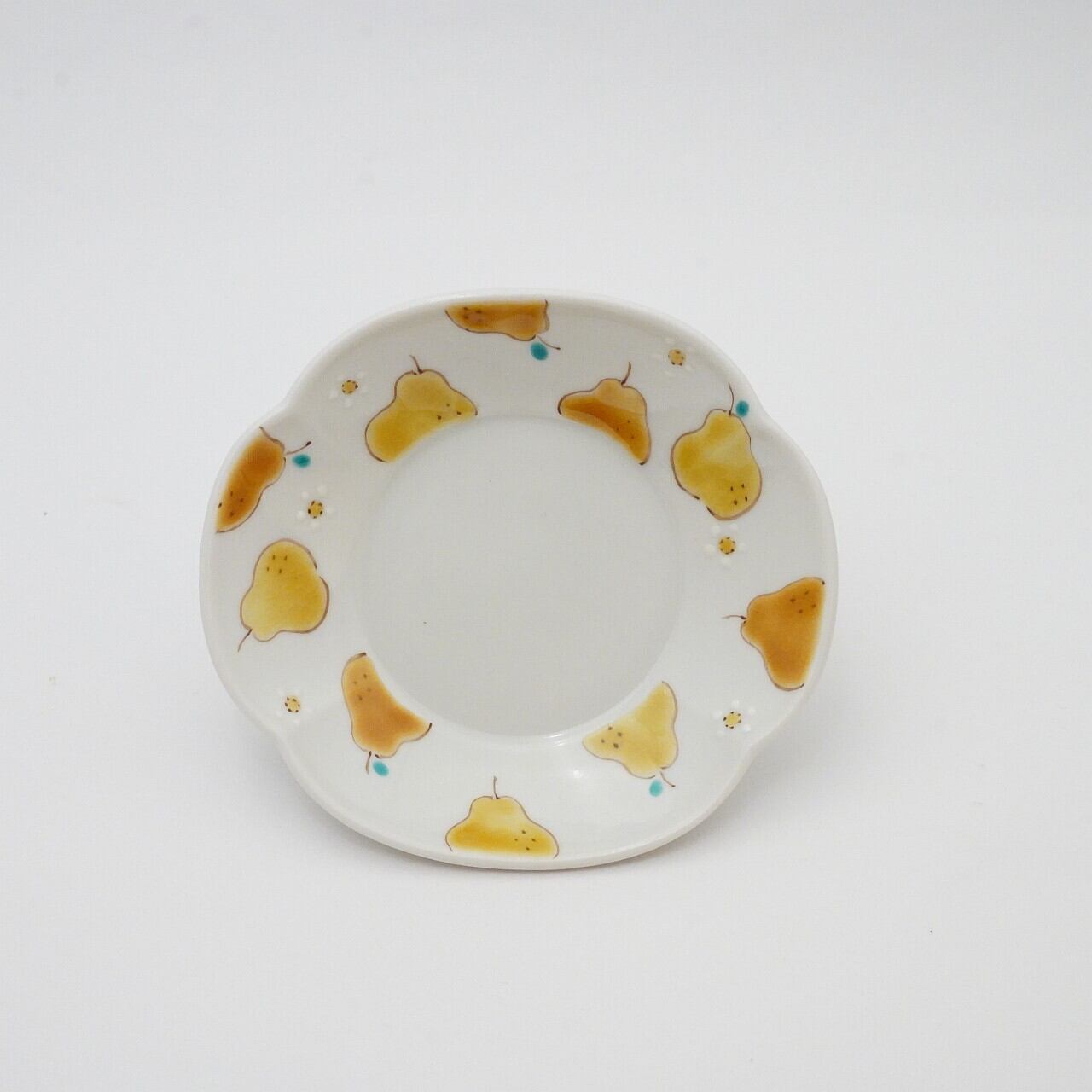 【色絵遊 小高裕子】つば型小皿 洋梨 58