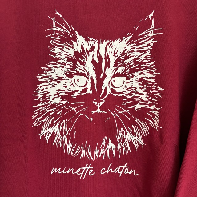 【Lupilien】猫プリント スウェット地プルオーバー