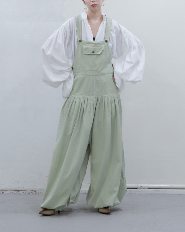 1990-00s  gathering waist balloon overalls