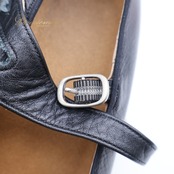 フラメンコ 衣装 シューズ 23cm ブラック系 靴 くつ ヒール 黒 釘 釘有り 日本製 ストラップ ダンス衣装 シンプル 無地 光沢 レディース 練習 レッスン オールブラック イベント ステージ 舞台