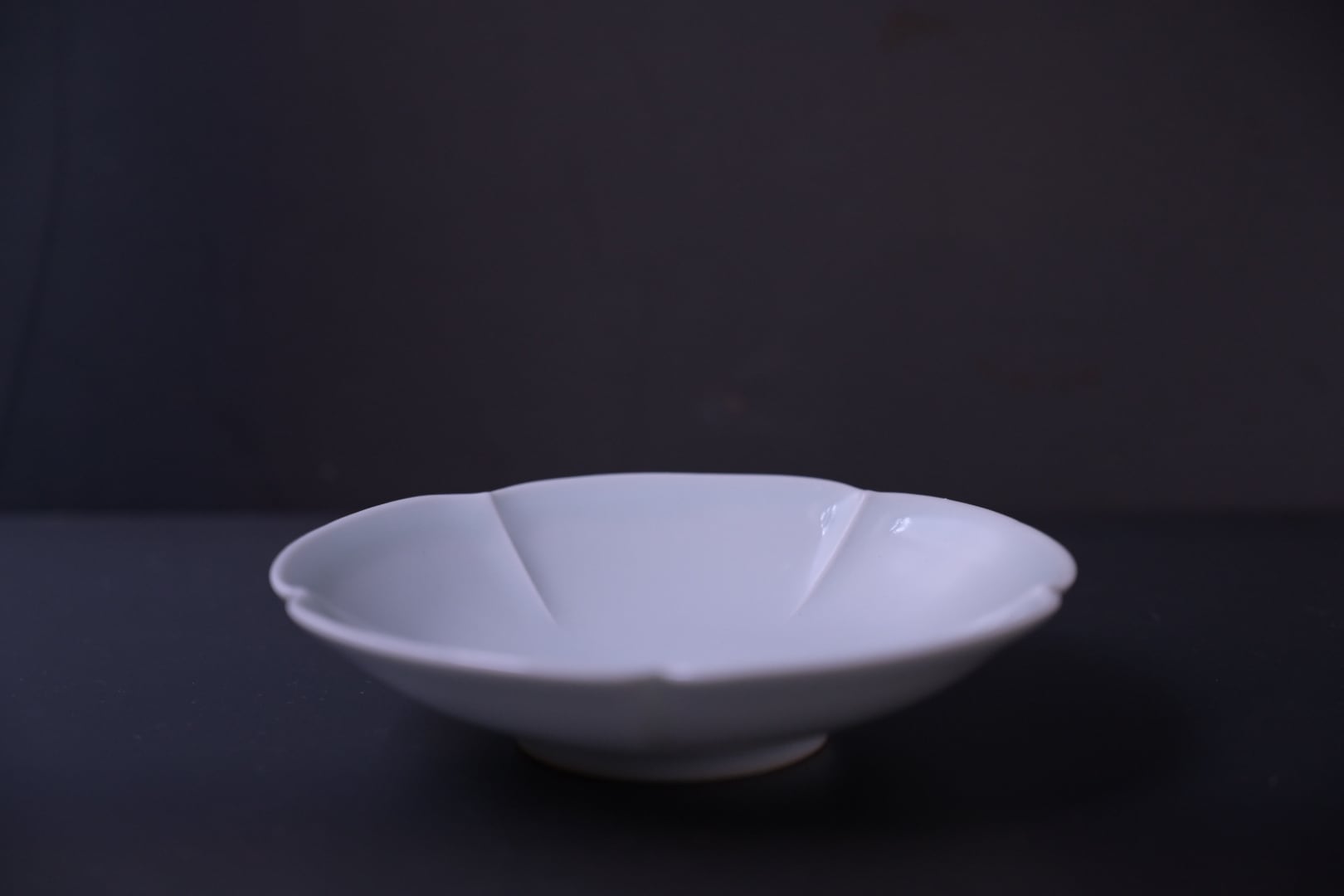 土井善男 白磁木瓜4.5寸皿