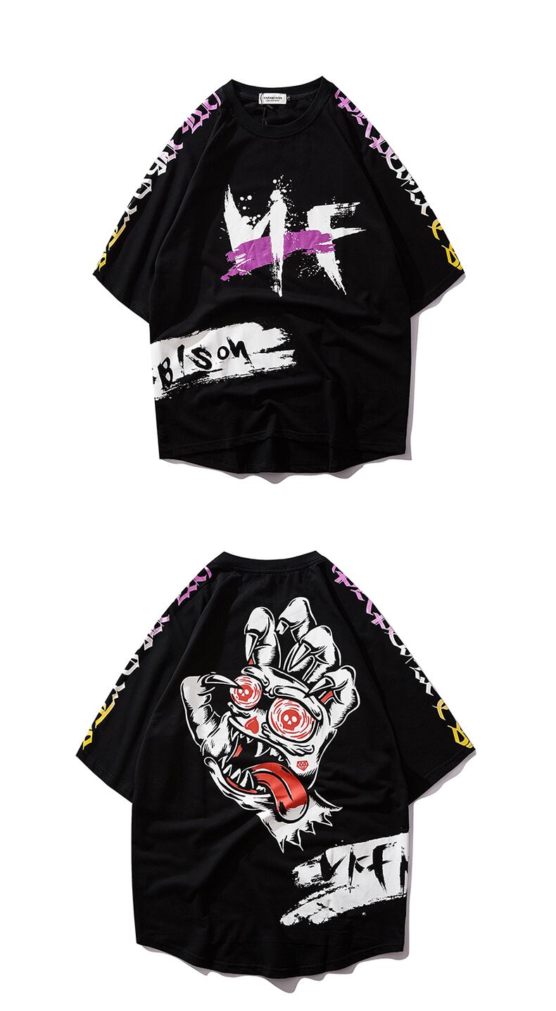 全2色 Tシャツ カットソー プリント カジュアル ストリート 