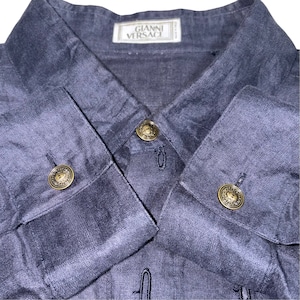 vintage GIANNI VERSACE button hole linen shirt
