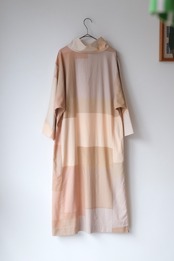 Marimekko beige block pattern high neck dress