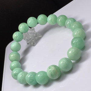 f84 フローライト×クォーツ✩ミルキーグリーンフローライトブレスレット