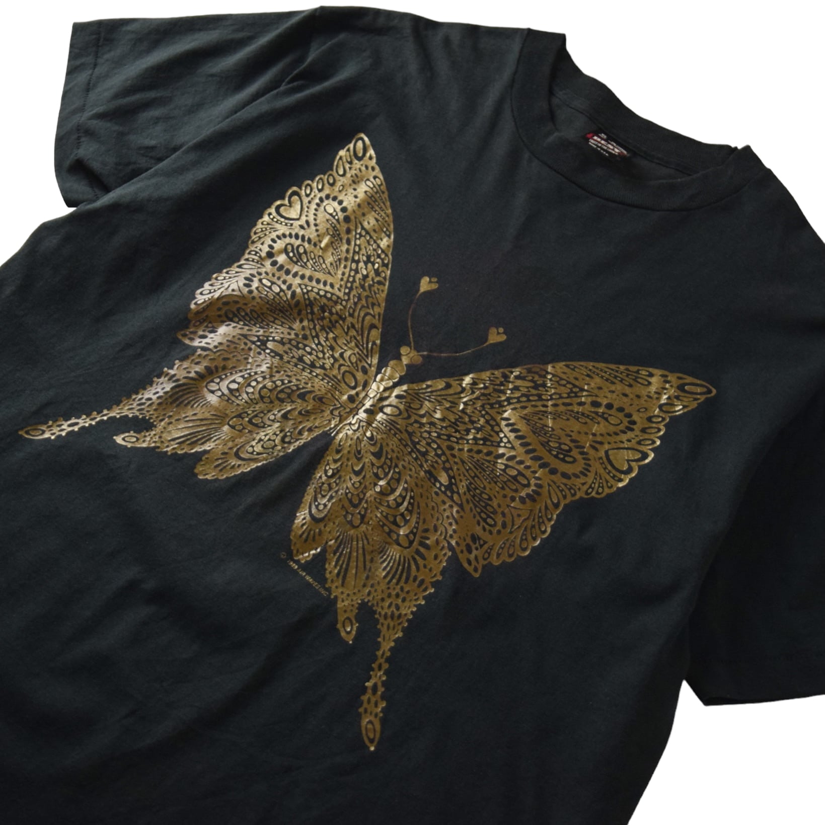 激レア 総柄 90年代 蝶々 バタフライ チョウ ヴィンテージ Tシャツ身幅