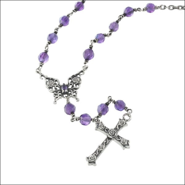 特別価格】パピヨンローズロザリオ シルバーネックレス AKP0101