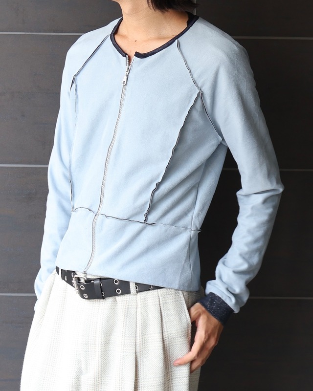 inside out crew neck blouson