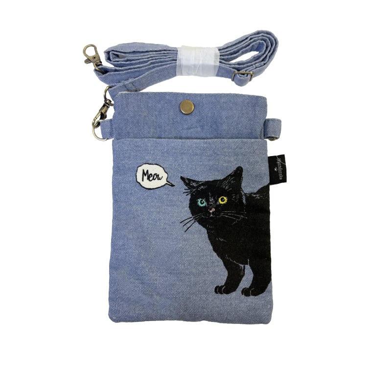 スマホ ショルダー ポシェット レオンひょっこりBL 56800 猫 黒猫