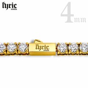 【最高級】stainless316L 4mm 18cm luxury tennis bracelet  gold