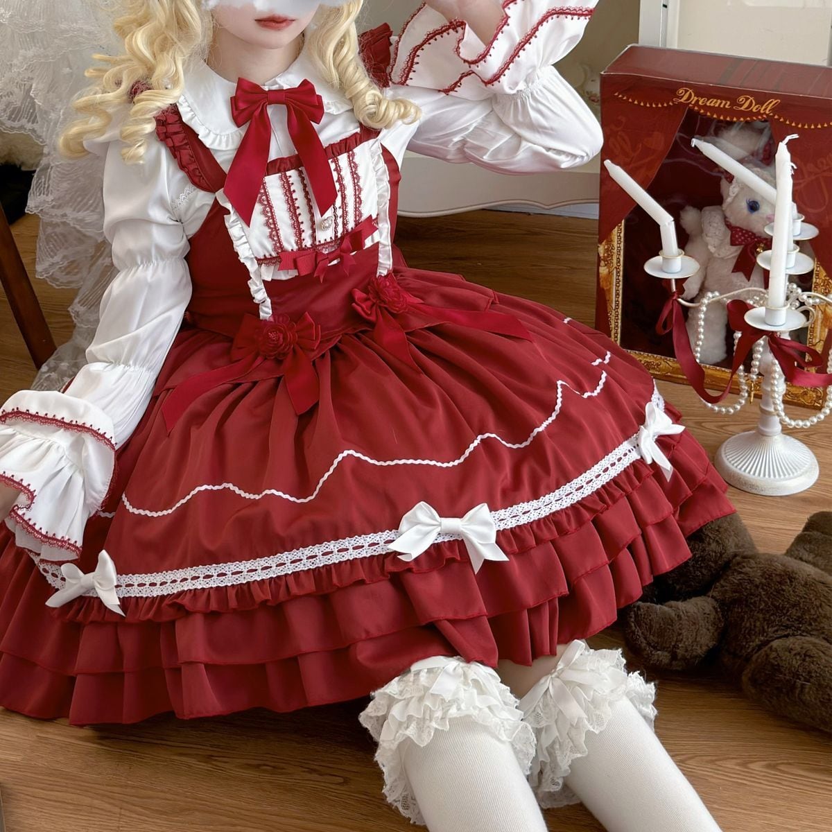 ホワイトリボンロリィタジャンパースカート | Maiden's Rêve