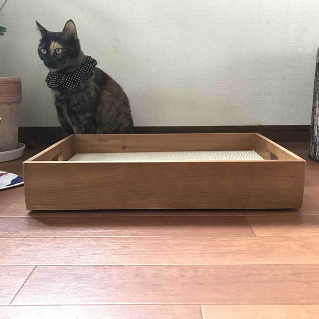 ねこのきもち9月号掲載】猫の爪とぎ ウッドボックス Cat Scratching
