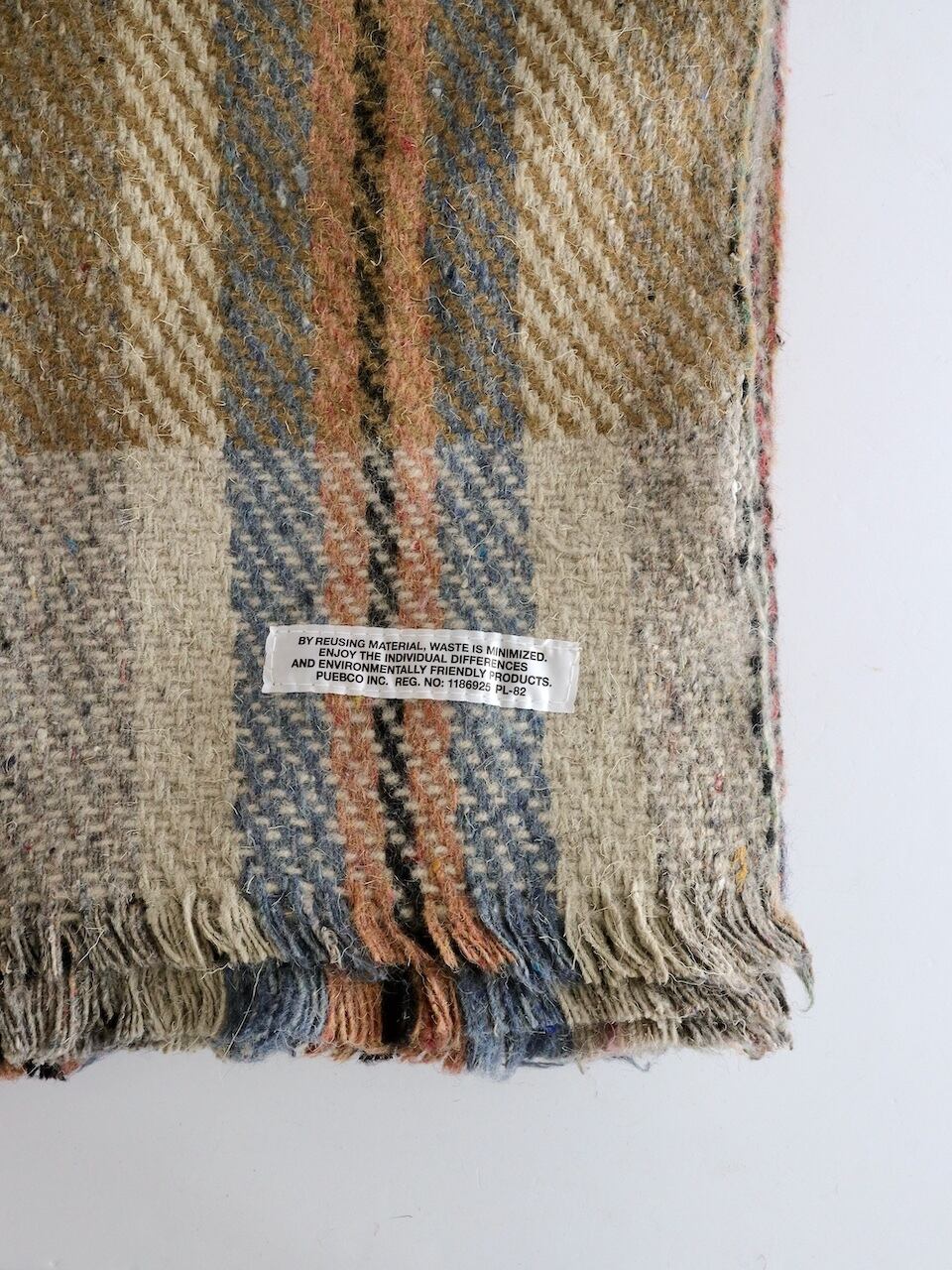 リサイクルウール ブランケット チェック柄｜Recycled Wool Mix