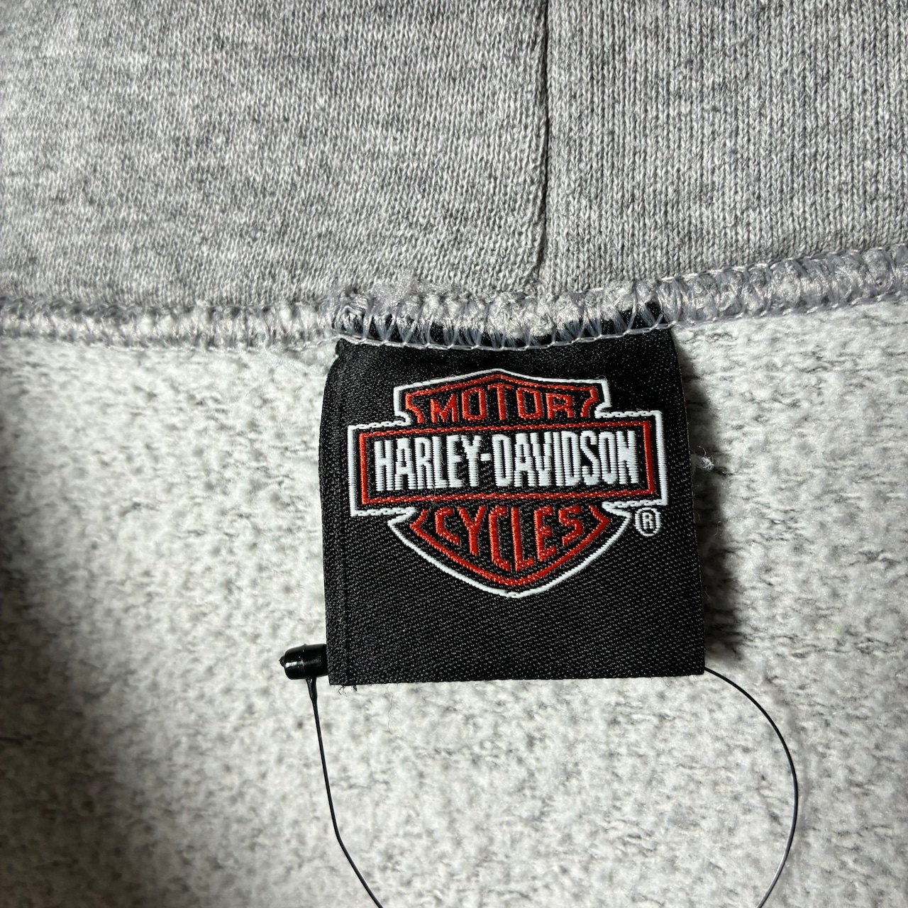 Harley-Davidson プルオーバーパーカー Vネックカスタム ファイアー スカル グレー