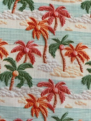 4種ミニセット　パームツリーファブリック生地