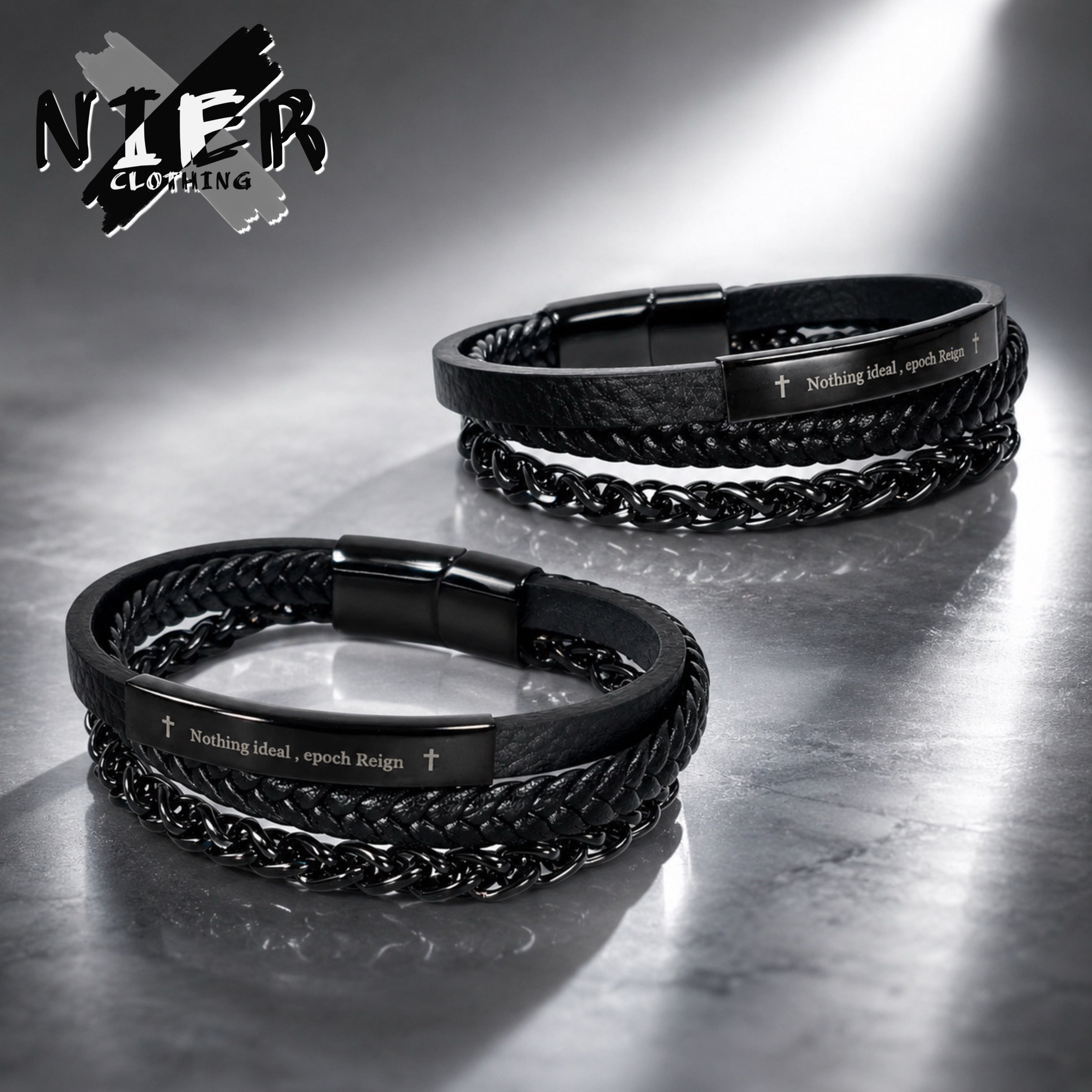 先着50点限定新作シークレットセール》LAYERED CHAIN PU LEATHER