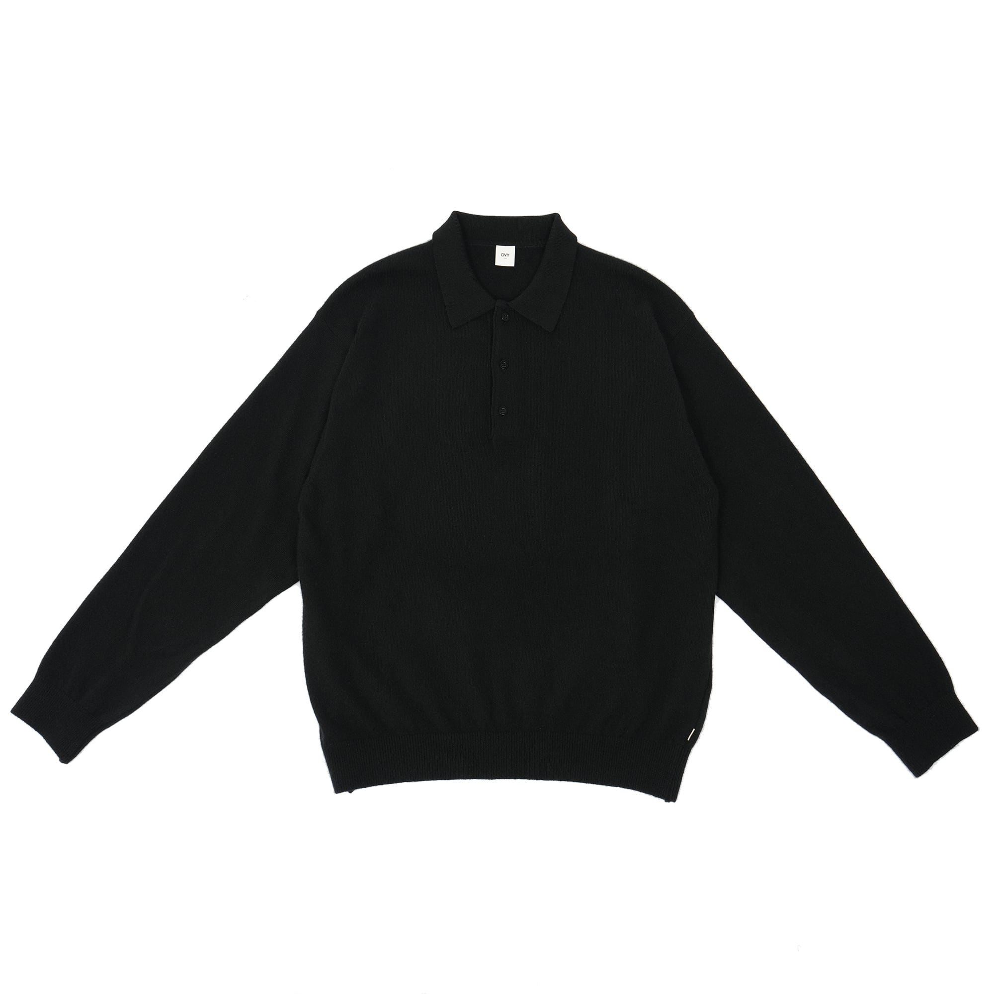 Wool Cashmere Warm Knit Polo | OVY