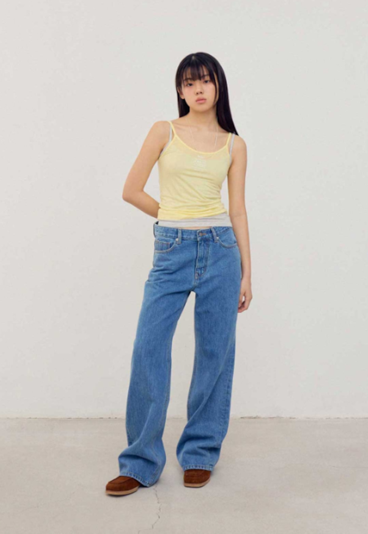 [flétta] flétta Organza Patch Straight Denim 正規品 韓国ブランド 韓国通販 韓国代行 韓国 ...
