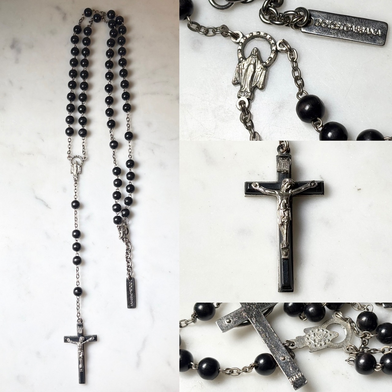 DOLCE&GABBANA black beads necklace “Rosary”