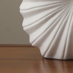 セラミック花瓶 ジャスパー 大型 シェル 貝殻 扇形 陶器 フラワーベース インテリア雑貨 マリン デザイン おしゃれ 北欧風 海 装飾品 ホワイト ビッグサイズ