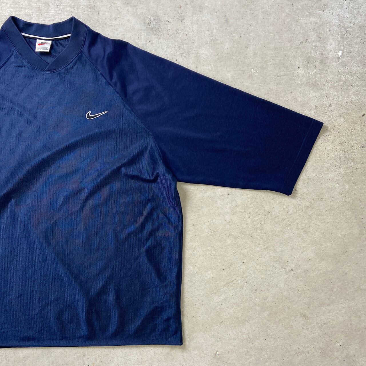 90年代 NIKE ナイキ メッシュTシャツ スウォッシュロゴ刺繍 メンズXL