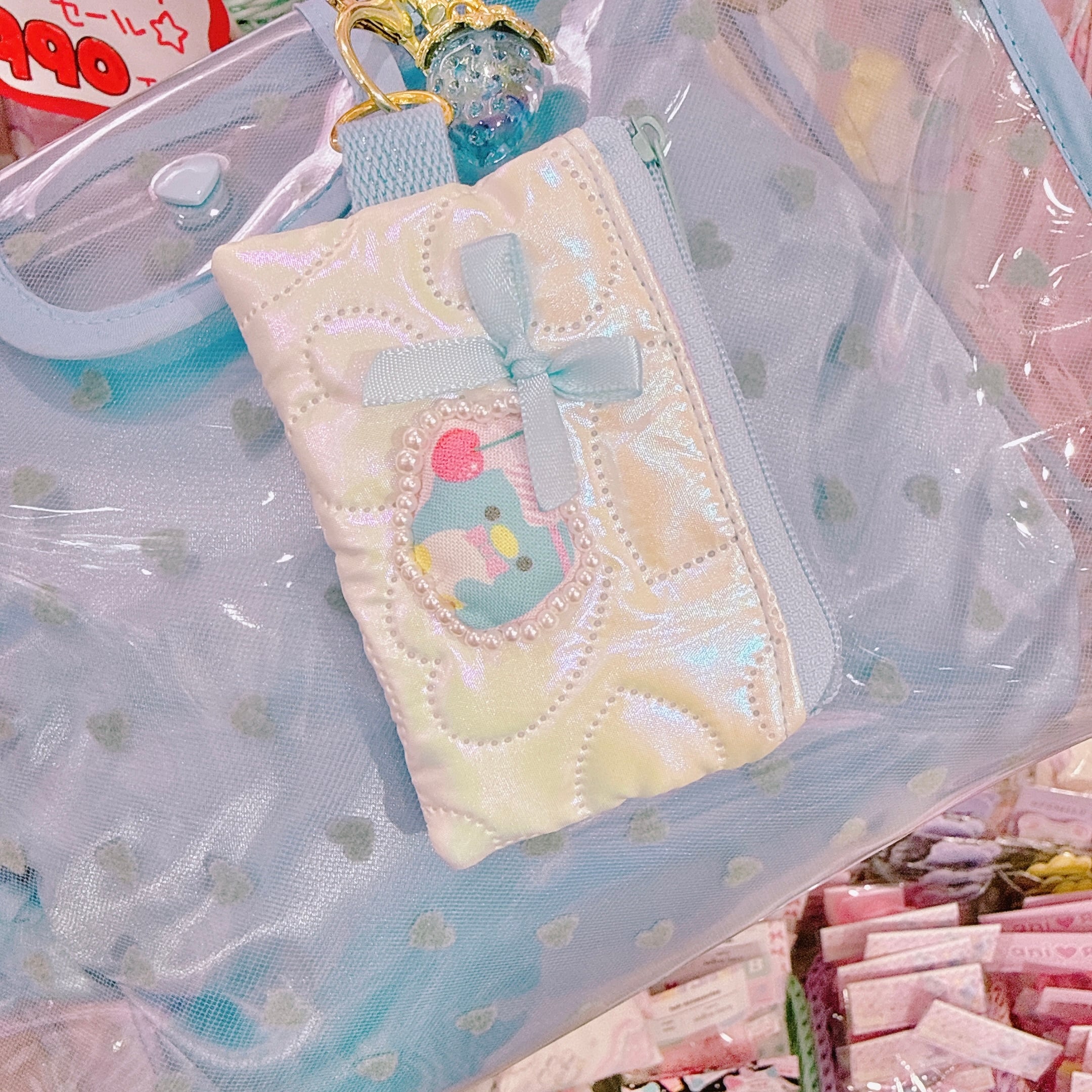 【E6】32-4ポーチ&巾着付き2wayクリアバッグ(ショルダーひも別売)
