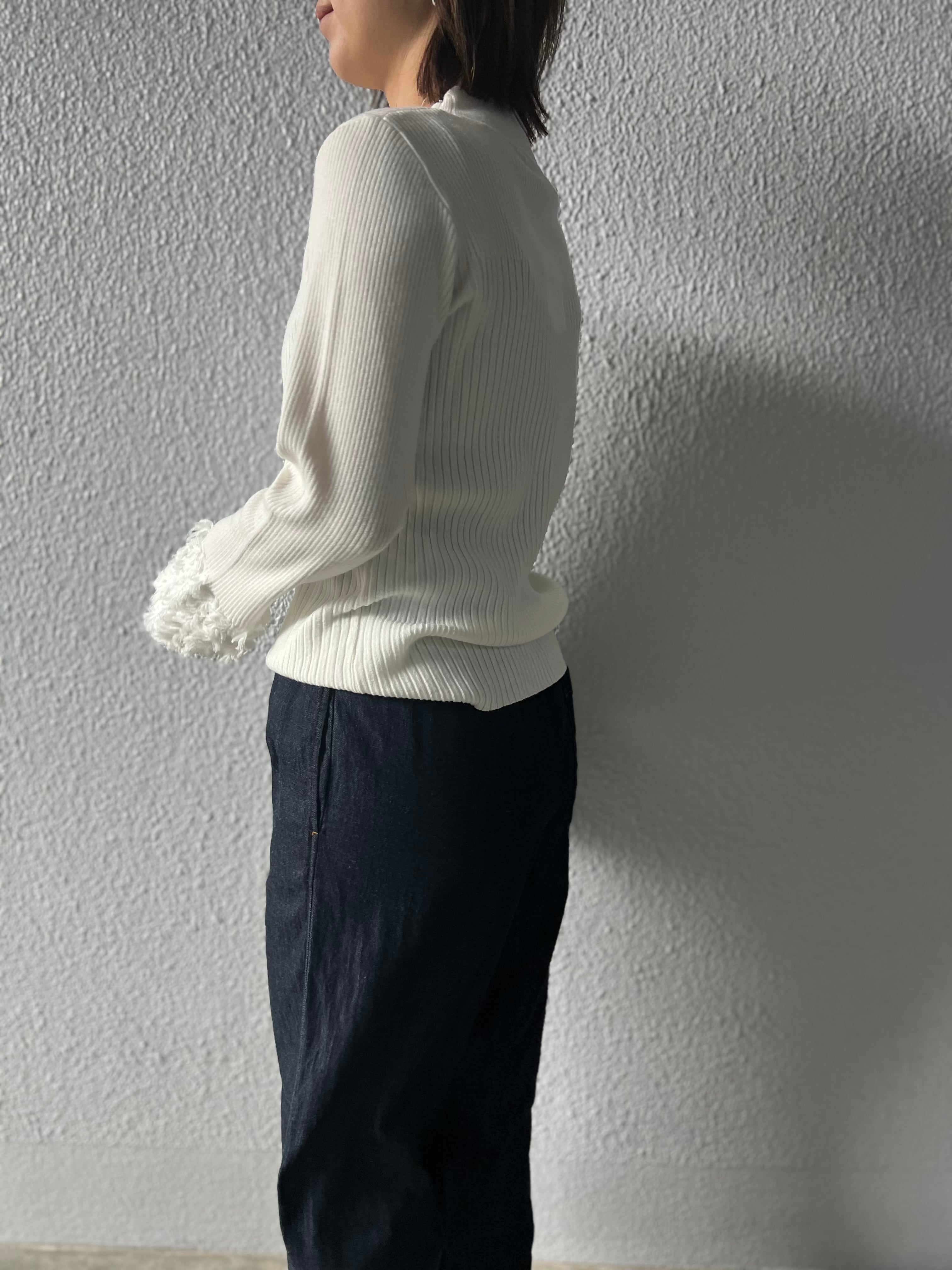 【SELECT】フリンジカフスリブニット 326720