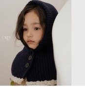 〖取寄〗韓国子供服 / 26winter / oren / 配色マントバラクラバ / キッズ *FREE*
