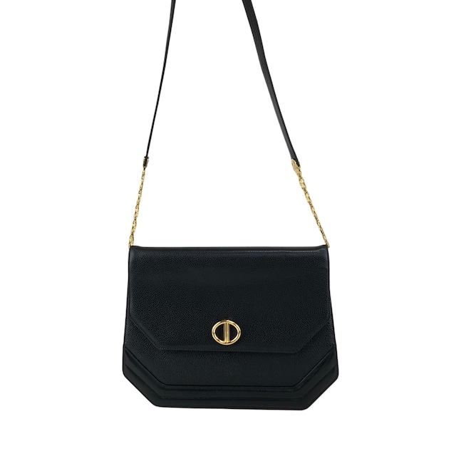 Christian Dior クリスチャン ディオール ショルダーバッグ ブラック CDロゴ レザー チェーン vintage ヴィンテージ オールド n5ndi6