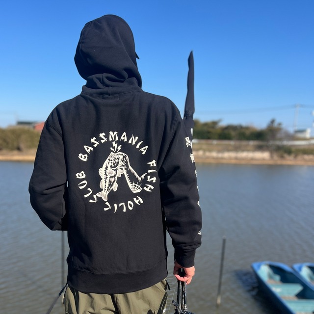 【DeepRangebybassmania】FISH HOLIC CLUB Sweat Pullover［BLK］