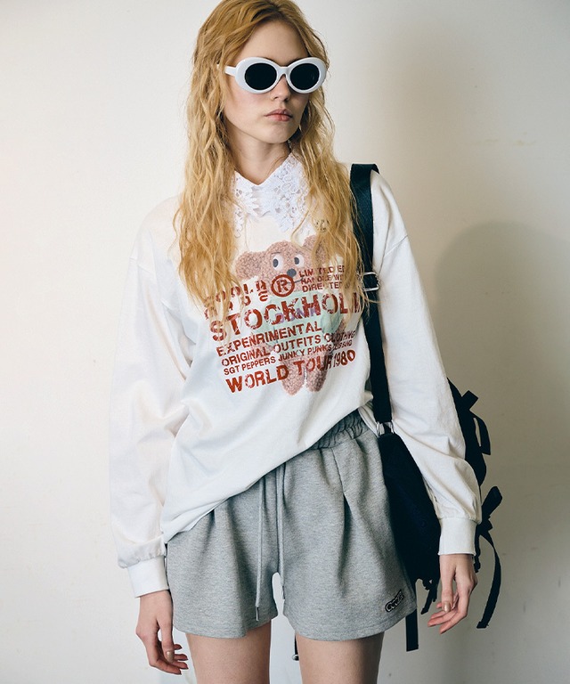 COOLAメッセージベアー L/S Tシャツ (WHITE)　CQ-48012