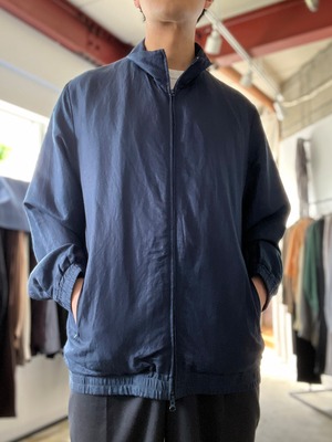 サタデーズ ニューヨーク シティ / Saturdays NYC レーヨン リネン ジップアップブルゾン ジャケット ダークネイビー | XL  | 古着 2010年代