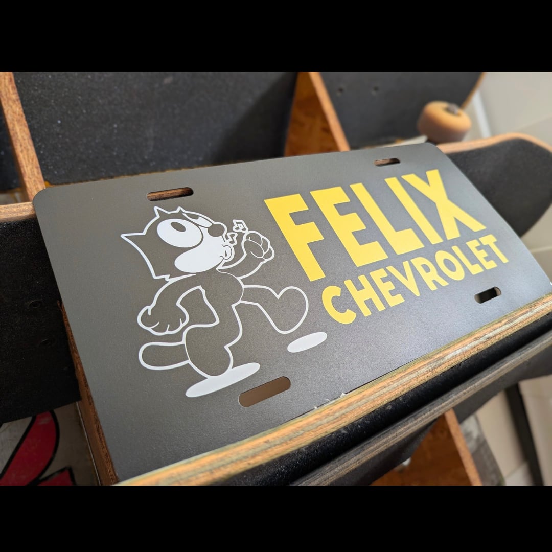 送料無料！ちょうどいいブリキ看板【 Felix the Cat / フェリックス / フィリックス】 ナンバープレート / METAL SIGN / メタルサイン / ブリキ看板 / サインボード / ビンテージ加工 〚アメリカン雑貨 アメトイ〛