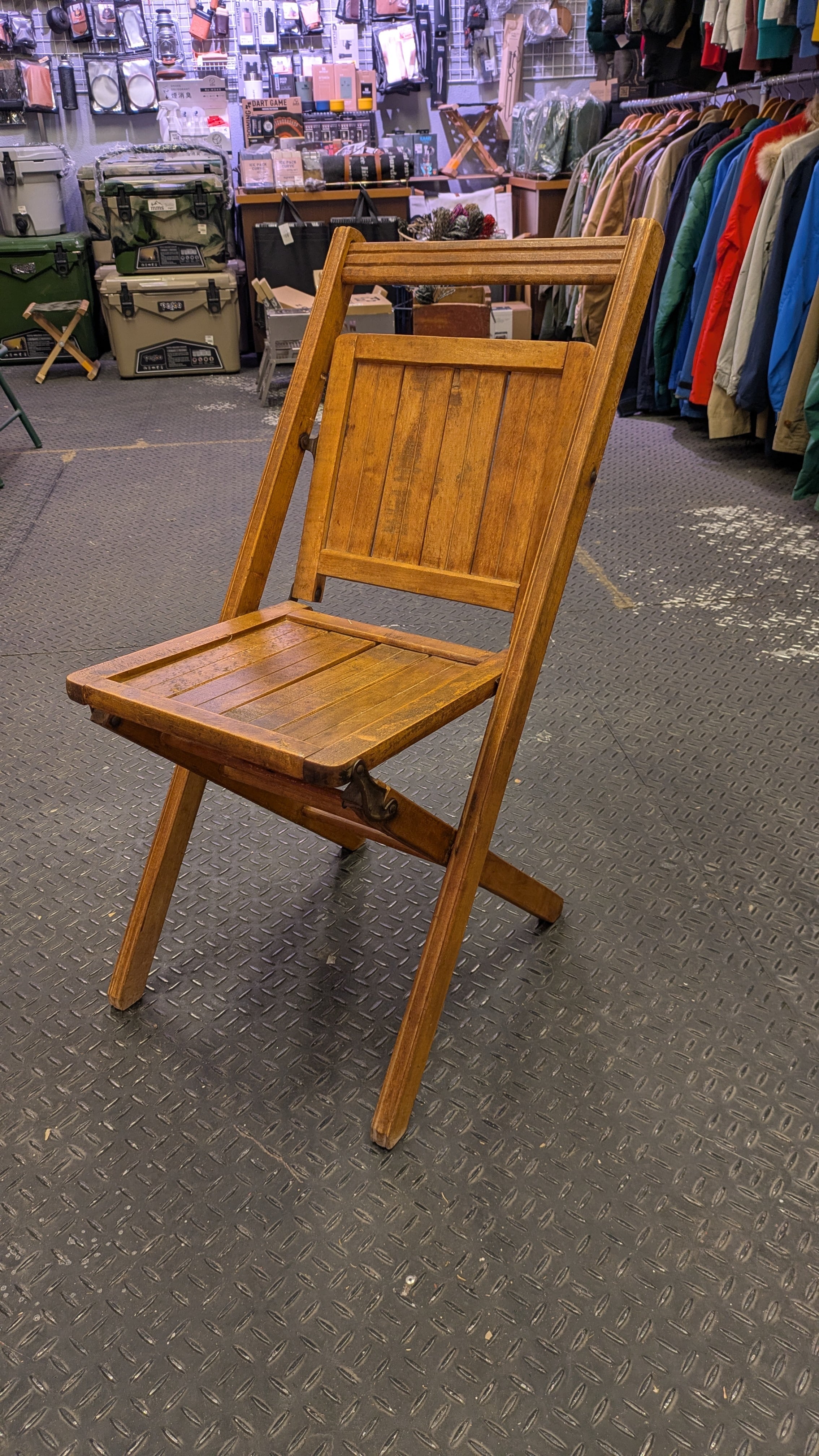Vintage Wood Stepladder Stand USA Antique Ladder JugStand