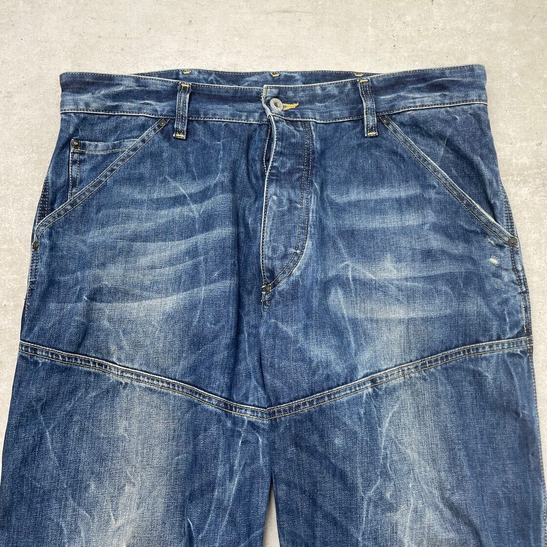 G-STAR RAW ジースターロウ 立体裁断 変形デニムパンツ メンズW36 古着 